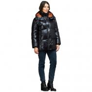 куртка   зимняя, средней длины, силуэт прямой, манжеты, капюшон, утепленная, размер 38(48RU), фиолетовый MFIN