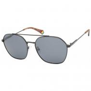 Солнцезащитные очки , прямоугольные, оправа: металл, с защитой от УФ, поляризационные, серый Polaroid