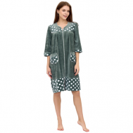 Халат  средней длины, укороченный рукав, карманы, размер 54, зеленый Lika Dress