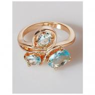 Кольцо помолвочное , фианит, размер 20, голубой Lotus Jewelry