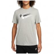 Футболка , силуэт свободный, размер XL, серый Nike