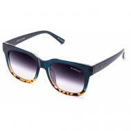 Солнцезащитные очки , квадратные, оправа: пластик, с защитой от УФ, градиентные, поляризационные, зеркальные, для женщин, синий Alberto Casiano