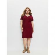 Платье-футболка , хлопок, прямой силуэт, до колена, размер 44/164, бордовый Zavi