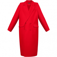 Пальто  , демисезон/зима, шерсть, силуэт прямой, удлиненное, размер XS-S, красный RO.KO.KO