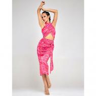 Платье , прилегающее, макси, размер 42, фиолетовый, розовый ALZA