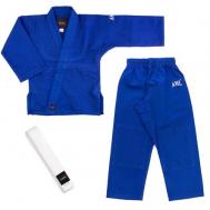 Кимоно  для дзюдо  с поясом, размер 120, синий AML