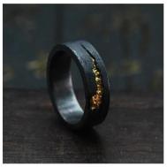 Кольцо, размер 18, черный, золотой DRAKON IRG