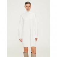 Платье-свитер , оверсайз, мини, вязаное, утепленное, размер XS, белый To Be Blossom