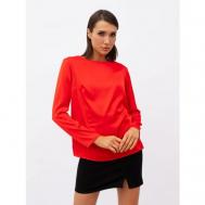 Блуза  , повседневный стиль, длинный рукав, размер XXL, красный 7.2.66