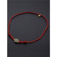 Красная нить браслет на руку женский с серебряной подвеской "Лилия"  500369kl_red Ангельская925