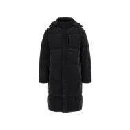 куртка , демисезон/зима, силуэт прямой, капюшон, карманы, размер 50/L, черный Guess
