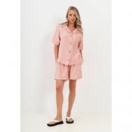 Костюм , рубашка и шорты, классический стиль, прямой силуэт, размер 46/48, розовый Luisa Moretti