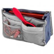 Органайзер для сумки  на молнии, 10х17х28 см, ручки для переноски, подкладка, TD 0339, серый BRADEX