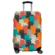 Чехол для чемодана , размер S, черный, оранжевый LeJoy