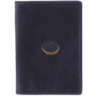 Обложка для паспорта , натуральная кожа, отделение для карт, синий Tony Perotti