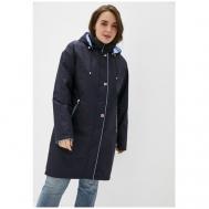 Пальто   демисезонное, силуэт прямой, средней длины, размер 40(50RU), черный, синий Maritta