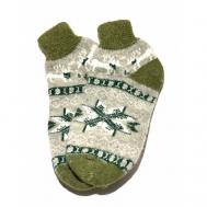 Мужские носки , 1 пара, классические, вязаные, размер 39/44, зеленый, серый komoD