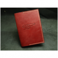 Обложка для паспорта , натуральная кожа, красный вареник