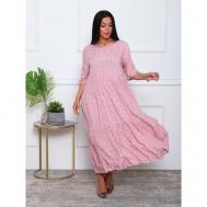 Платье макси, размер 52, розовый Территория СтрекоZZ