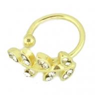 Кольцо , бижутерный сплав, кристалл, безразмерное, золотой WowMan Jewelry
