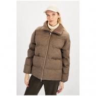 Куртка  , демисезон/зима, средней длины, силуэт свободный, без капюшона, подкладка, карманы, водонепроницаемая, ветрозащитная, утепленная, размер L, серый Baon