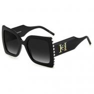 Солнцезащитные очки , бабочка, с защитой от УФ, градиентные, для женщин, черный Carolina Herrera