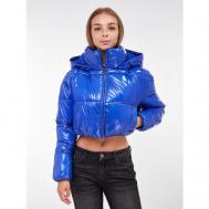 куртка   зимняя, силуэт прямой, карманы, размер 40, синий Patrizia Pepe