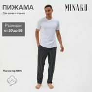Пижама , размер 58/4XL, белый, черный MINAKU