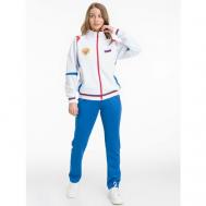 Костюм , олимпийка и брюки, силуэт прямой, воздухопроницаемый, размер 3XL, белый Фокс Спорт