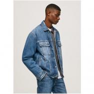 Джинсовая куртка , демисезон/лето, силуэт прямой, размер M, голубой Pepe Jeans