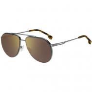 Солнцезащитные очки , авиаторы, оправа: металл, для мужчин, серый BOSS