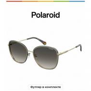 Солнцезащитные очки , квадратные, оправа: металл, устойчивые к появлению царапин, поляризационные, для женщин, зеленый Polaroid