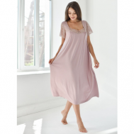 Сорочка  удлиненная, короткий рукав, трикотажная, размер 52, розовый Batist-Ivanovo