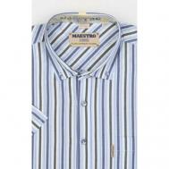 Рубашка , размер 58-60/XXL/46 ворот, голубой Маэстро