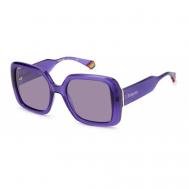 Солнцезащитные очки , квадратные, для женщин, фиолетовый Polaroid