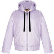 куртка   демисезонная, средней длины, силуэт трапеция, манжеты, капюшон, карманы, размер L, фиолетовый Rinascimento