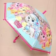 Зонт-трость полуавтомат, купол 80 см., система «антиветер», прозрачный, для девочек, мультиколор LuMiGold