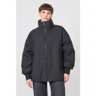 куртка  , демисезон/зима, средней длины, оверсайз, карманы, без капюшона, размер S, черный Baon
