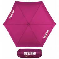Мини-зонт , механика, 4 сложения, купол 90 см., 6 спиц, чехол в комплекте, для женщин, фиолетовый Moschino