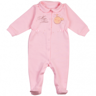 Комбинезон  детский, хлопок 100%, на кнопках, размер 48-74, розовый Совенок Дона