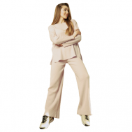 Костюм , джемпер и брюки, повседневный стиль, оверсайз, размер универсальный 42-50, бежевый MARUD