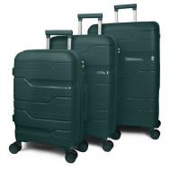 Умный чемодан , 3 шт., 120 л, размер S, зеленый Impreza