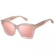 Солнцезащитные очки , квадратные, оправа: пластик, зеркальные, с защитой от УФ, для женщин, розовый Marc Jacobs