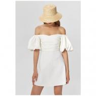 Платье ампир , в классическом стиле, полуприлегающее, мини, открытая спина, размер M, белый The Select
