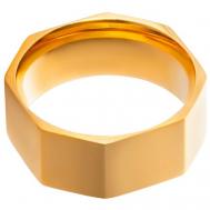 Кольцо , нержавеющая сталь, размер 19, желтый, золотой Kalinka modern story
