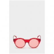 Солнцезащитные очки , круглые, оправа: пластик, складные, красный FAKOSHIMA