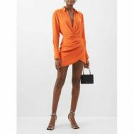 Платье-футляр атлас, прилегающее, мини, подкладка, размер s, оранжевый Gossip by prm