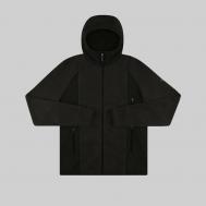 куртка , демисезон/лето, силуэт прямой, карманы, капюшон, манжеты, размер L, черный Krakatau