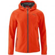 Туристическая куртка  Tind Eco M, средней длины, силуэт прямой, внутренние карманы, карманы, несъемный капюшон, регулируемый капюшон, водонепроницаемая, ветрозащитная, размер 46, красный, оранжевый Maier Sports