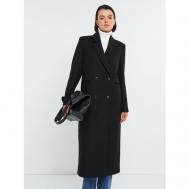 Пальто-пиджак   демисезонное, демисезон/зима, силуэт прямой, средней длины, размер XL, черный Vittoria Vicci